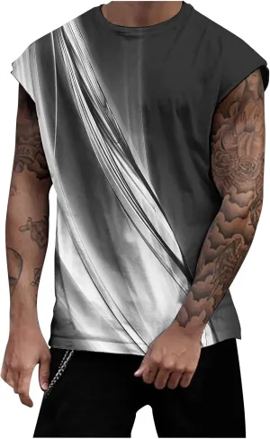 Mens 3D Tank Tops Novelty Graphic Breathable Quick Dry Sleeveless Beach Shirts Workout Bodybuilding T Shirt S-3XL