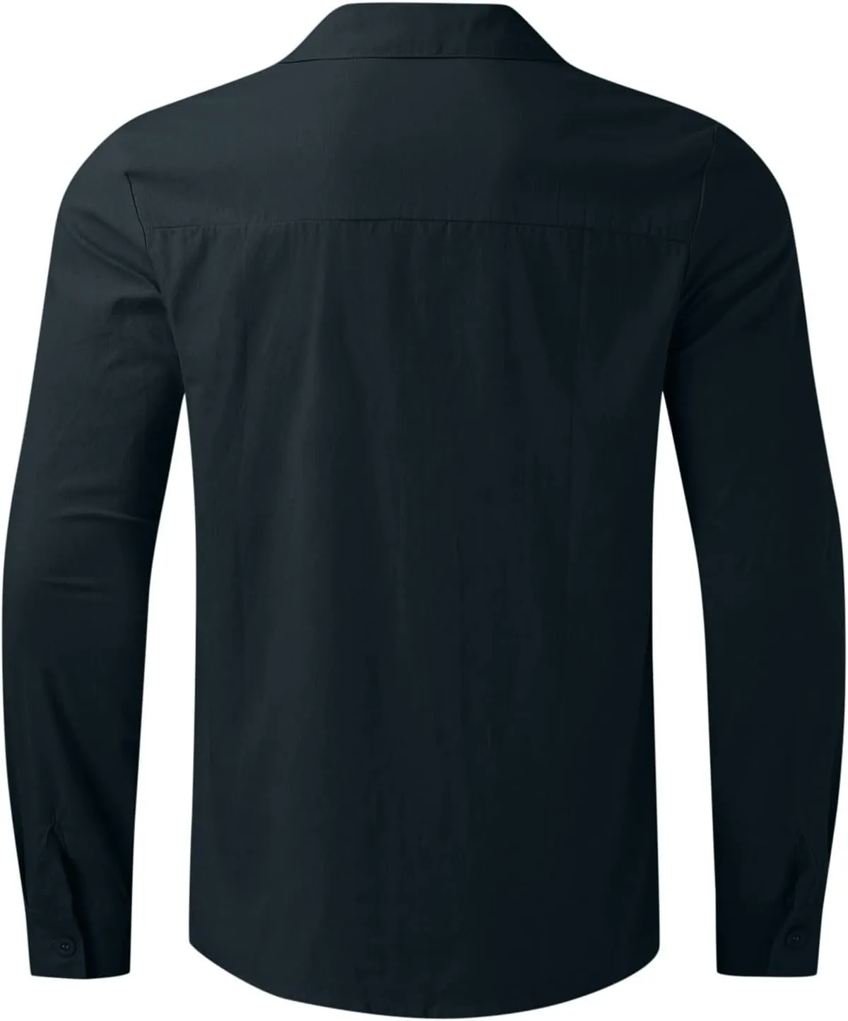 Men's Casual Button Down Shirt Cotton Solid Color Pocket Long Sleeve Shirt Top Long Sleeve T Shirt Men Mens Shirts