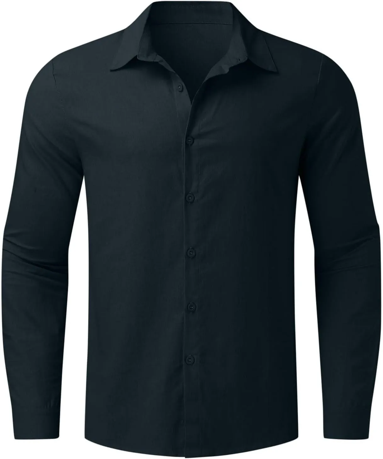 Men's Casual Button Down Shirt Cotton Solid Color Pocket Long Sleeve Shirt Top Long Sleeve T Shirt Men Mens Shirts
