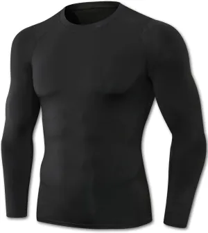 Men's Compression Shirt Long Sleeve Cool Dry Workout Athletic Base Layer Undershirts for Running Basketball Cycling