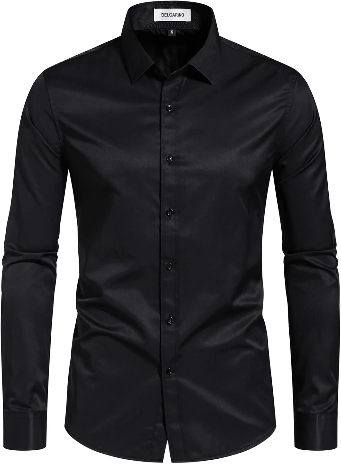 Men's Dress Shirts Stain Sheild Stretch Slim Fit Shirts Wrinkle-Free Formal Business Button Down Shirt