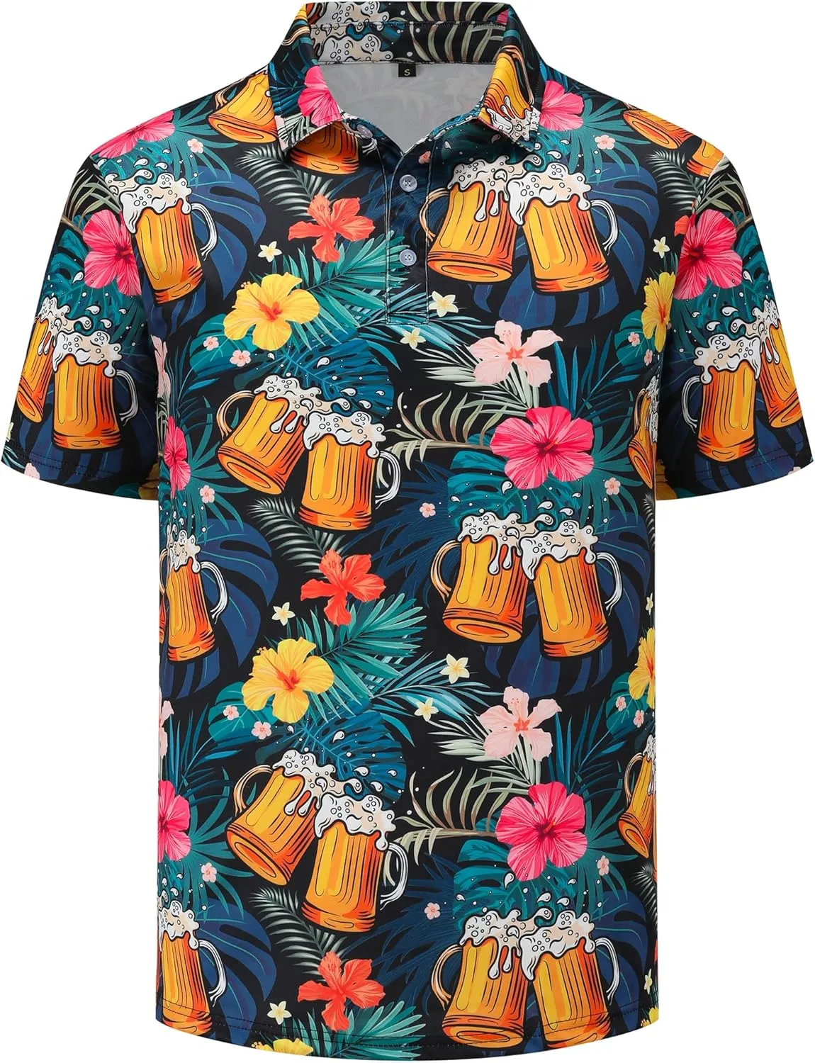 Mens Golf Polo Shirts Funny Golf Shirts for Men Short Sleeve Performance Moisture Wicking Dry Fit Polo Golf Shirts