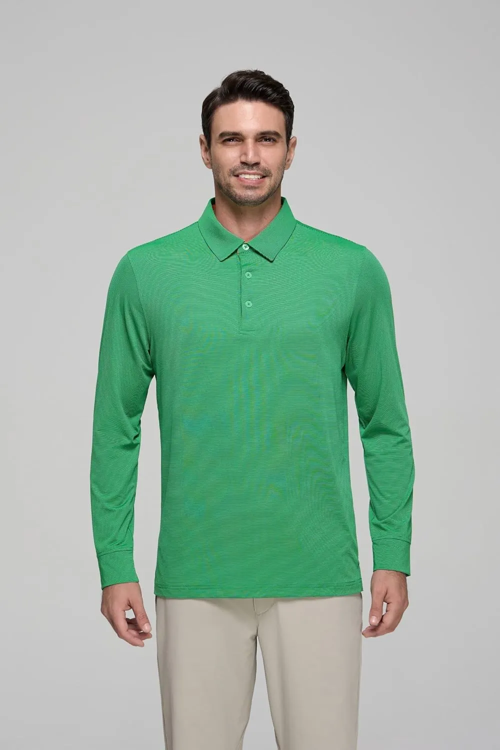 Mens Golf Shirts Long Sleeve Moisture Wicking Collared Work Business Casual Tennis Polo Shirts for Men