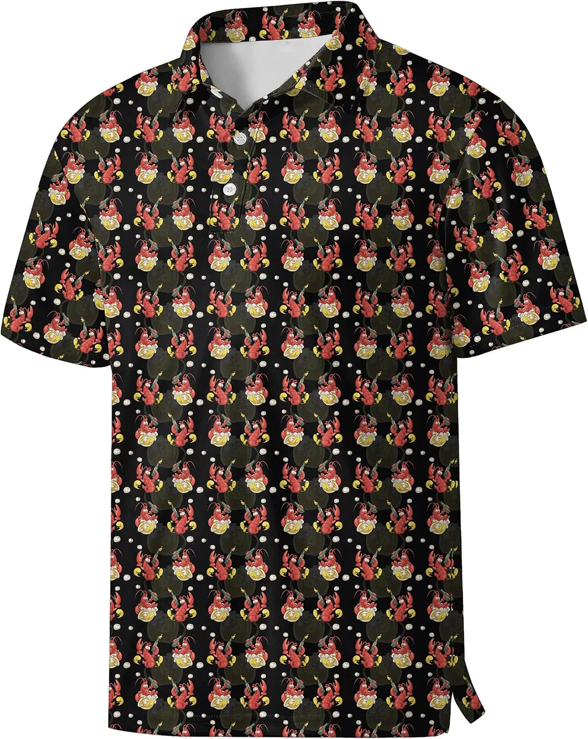Men's Golf Shirts Moisture Wicking Quick Dry Performance Golf Polo Shirts for Men Fashion Print Short Sleeve Polo Shirts