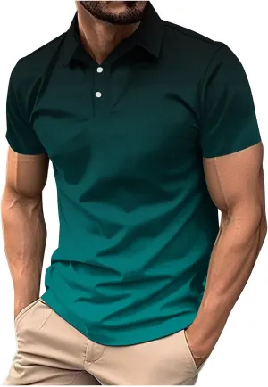 Mens Golf Shirts Quick Dry Short Sleeve Shirt 1/4 Button Down Shirts Lapel Casual T Shirt Moisture Wicking T-Shirt