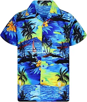 Men's Hawaiian Shirts Casual Button Down Shirts Tropical Beach Resort Short Sleeve