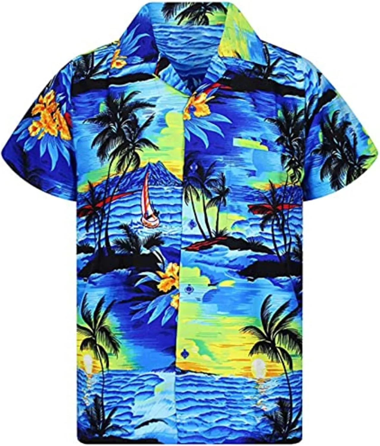 Men's Hawaiian Shirts Casual Button Down Shirts Tropical Beach Resort Short Sleeve
