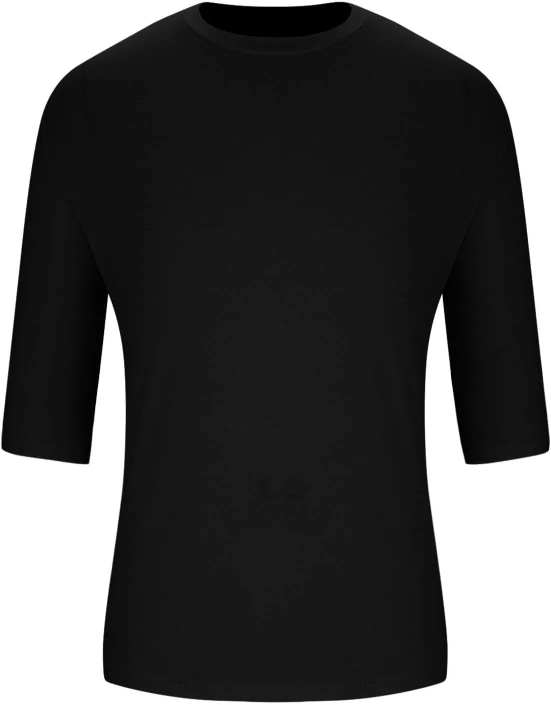 Mens Plus Size Solid Color T-Shirts Casual Crewneck 3/4 Sleeve Shirts 2025 Summer Tops Basic Pullover Workout Tees