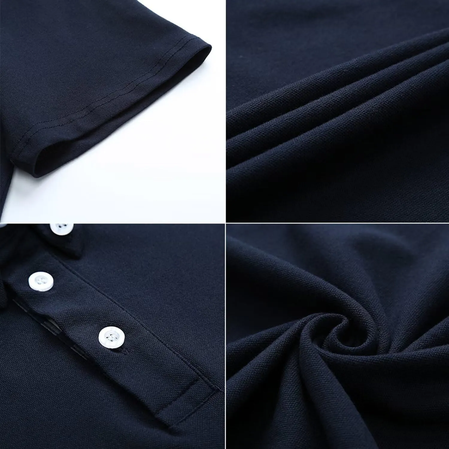 Mens Polo Shirts Cotton Regular Fit Solid Short Sleeve Polo Rugby Shirts with Collar