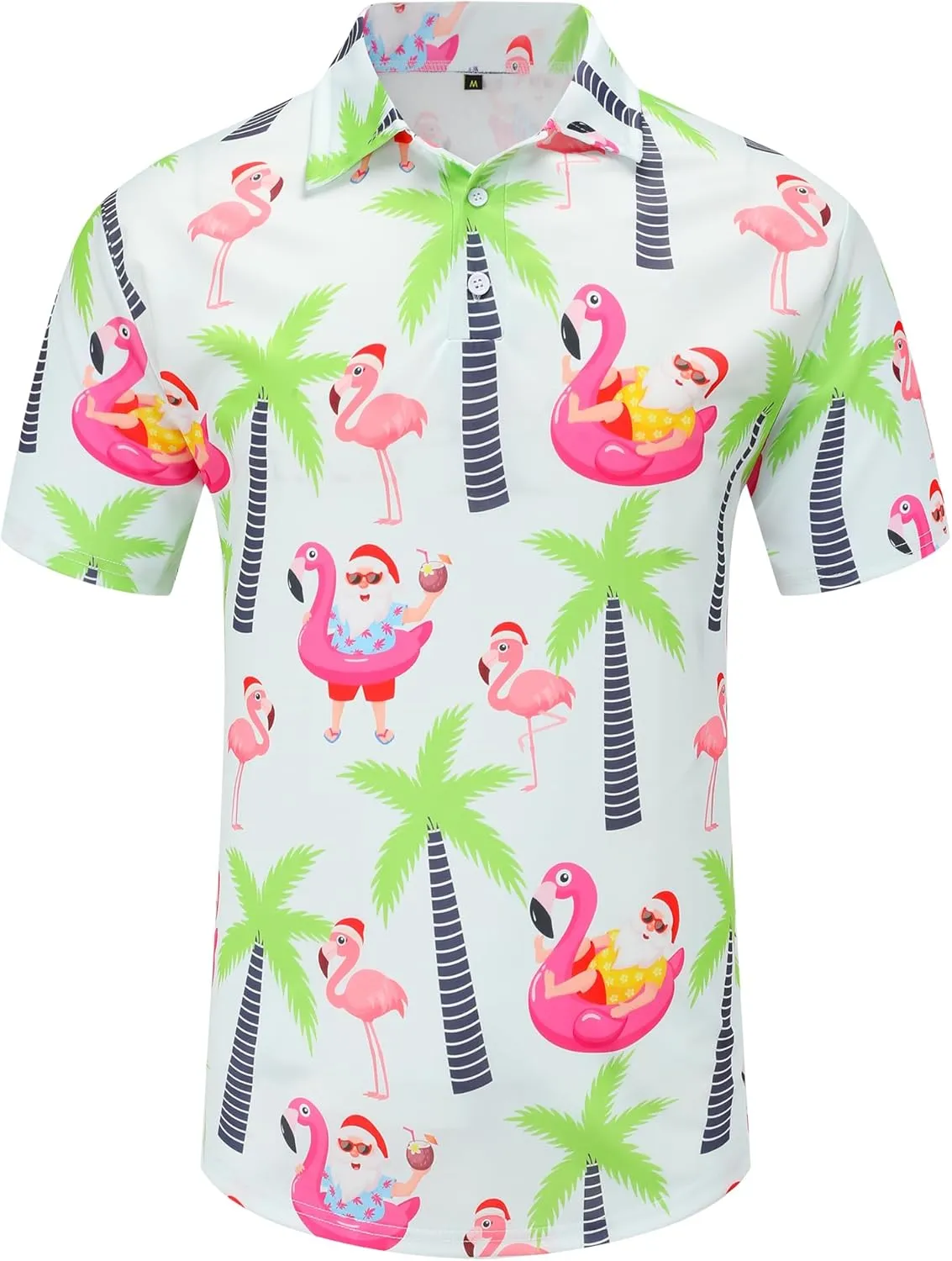 Men's Polo Shirts Funny Golf Shirts for Men Short Sleeve Hawaiian Print Performance Shirts