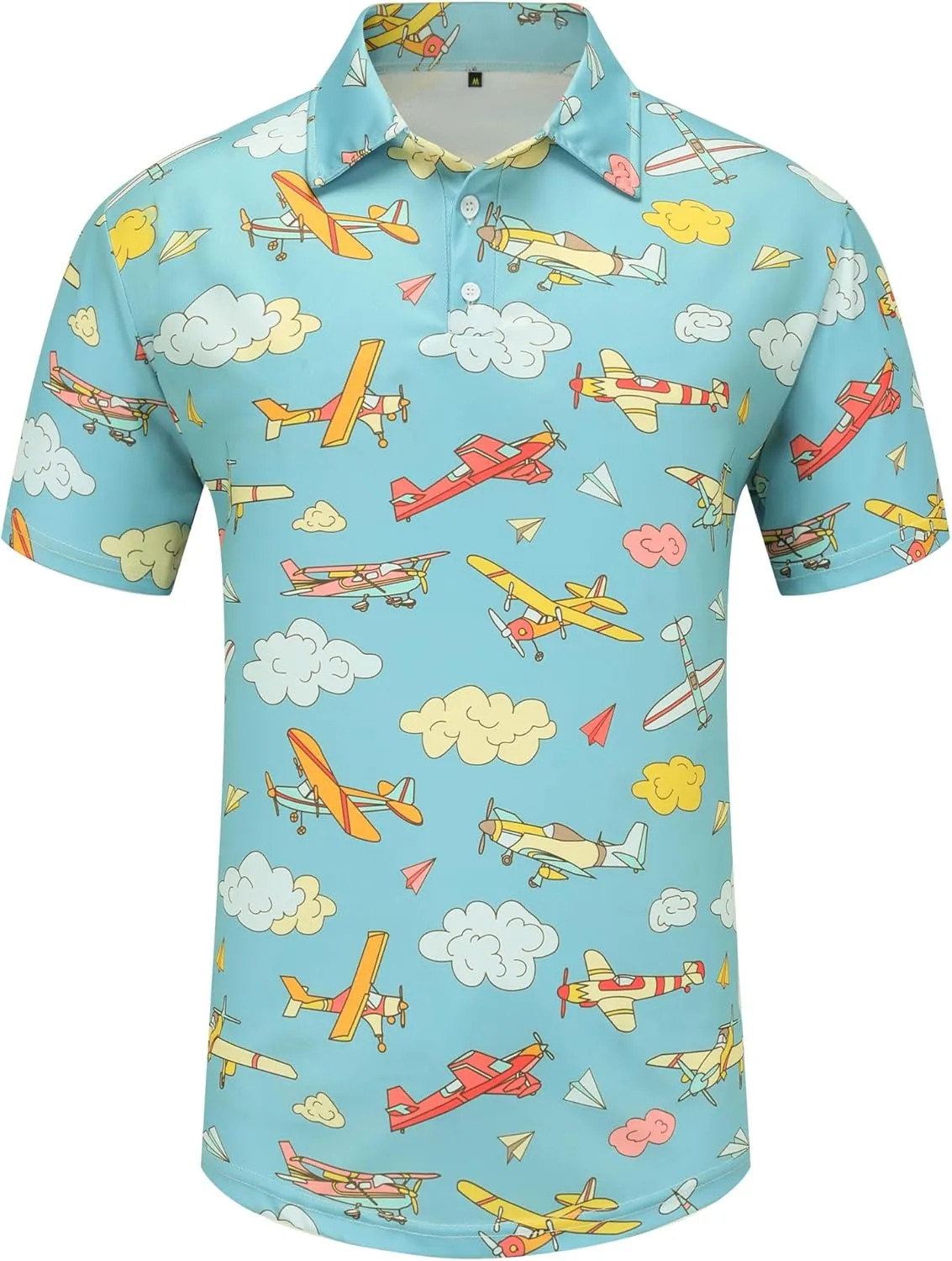 Men's Polo Shirts Funny Golf Shirts for Men Short Sleeve Hawaiian Print Performance Shirts