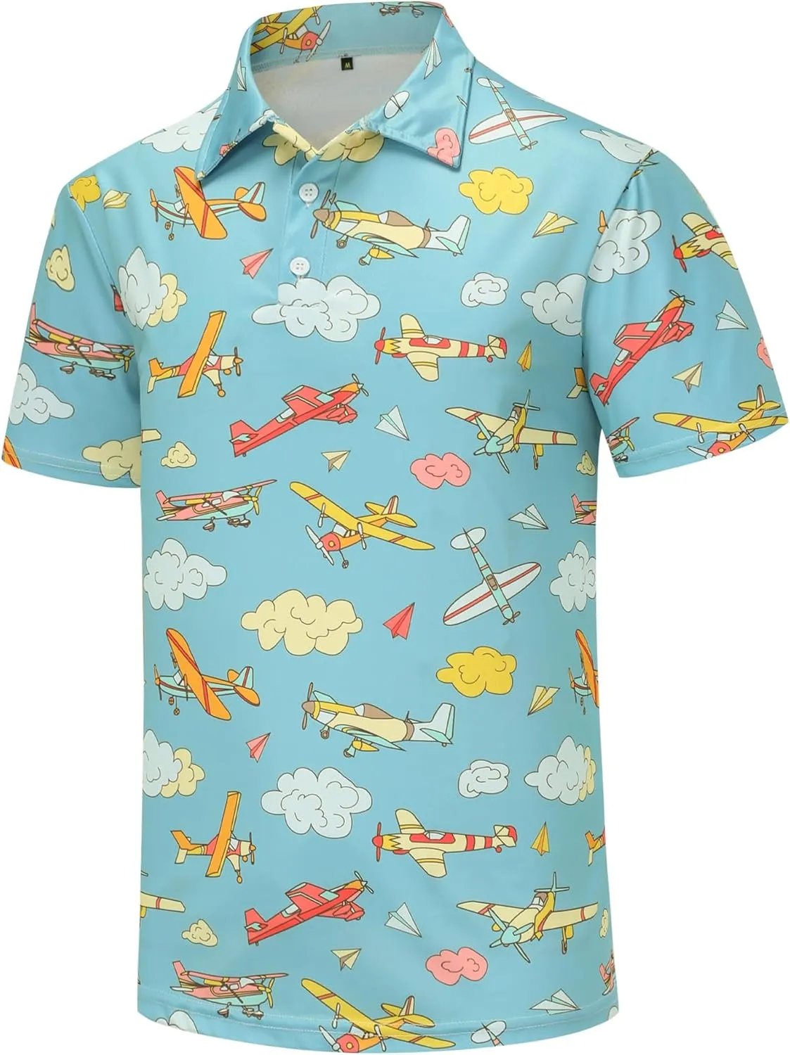 Men's Polo Shirts Funny Golf Shirts for Men Short Sleeve Hawaiian Print Performance Shirts