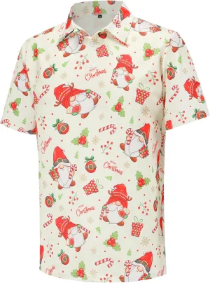 Men's Polo Shirts Funny Golf Shirts for Men Short Sleeve Hawaiian Print Performance Shirts
