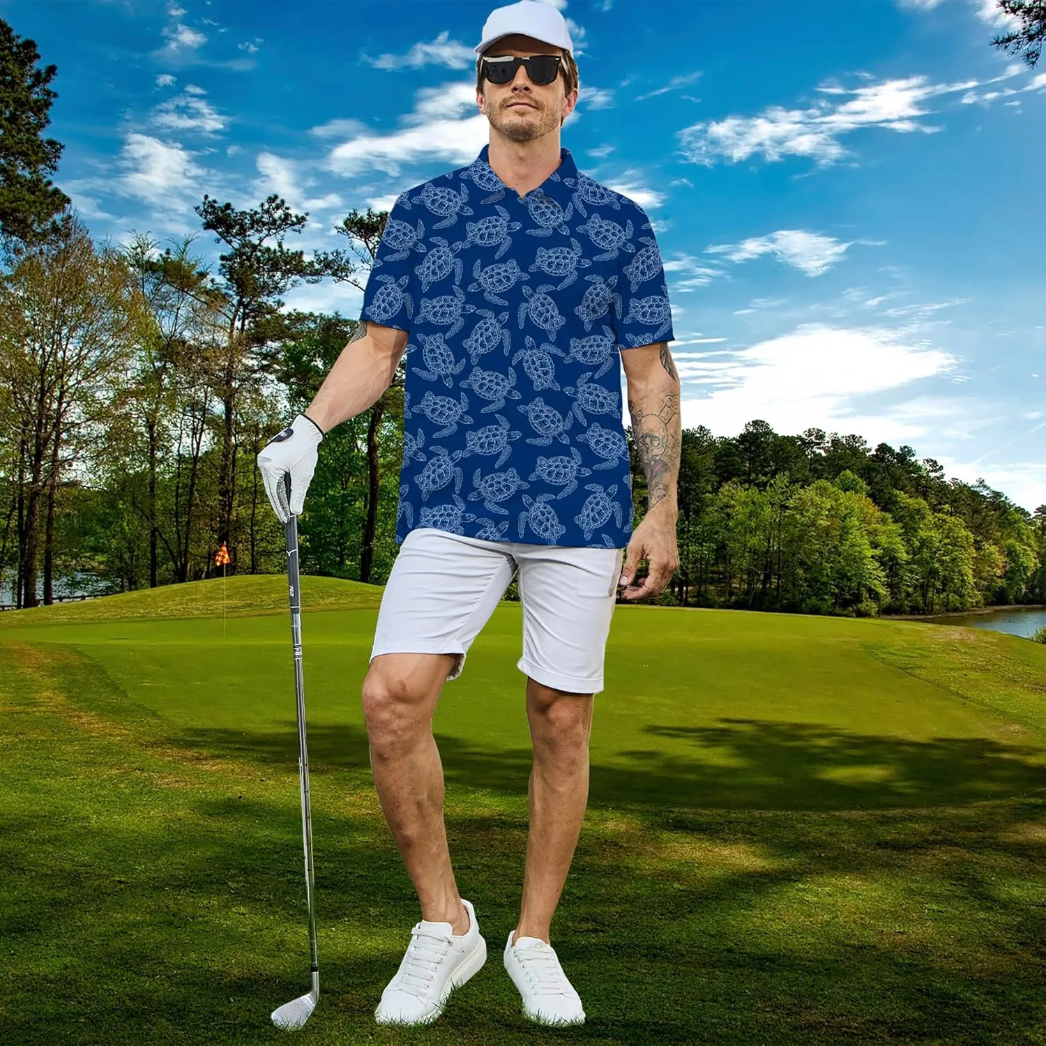 Men's Polo Shirts Short Sleeve Golf Polo Shirts Collared Tennis T-Shirt Golf Shirts for Men