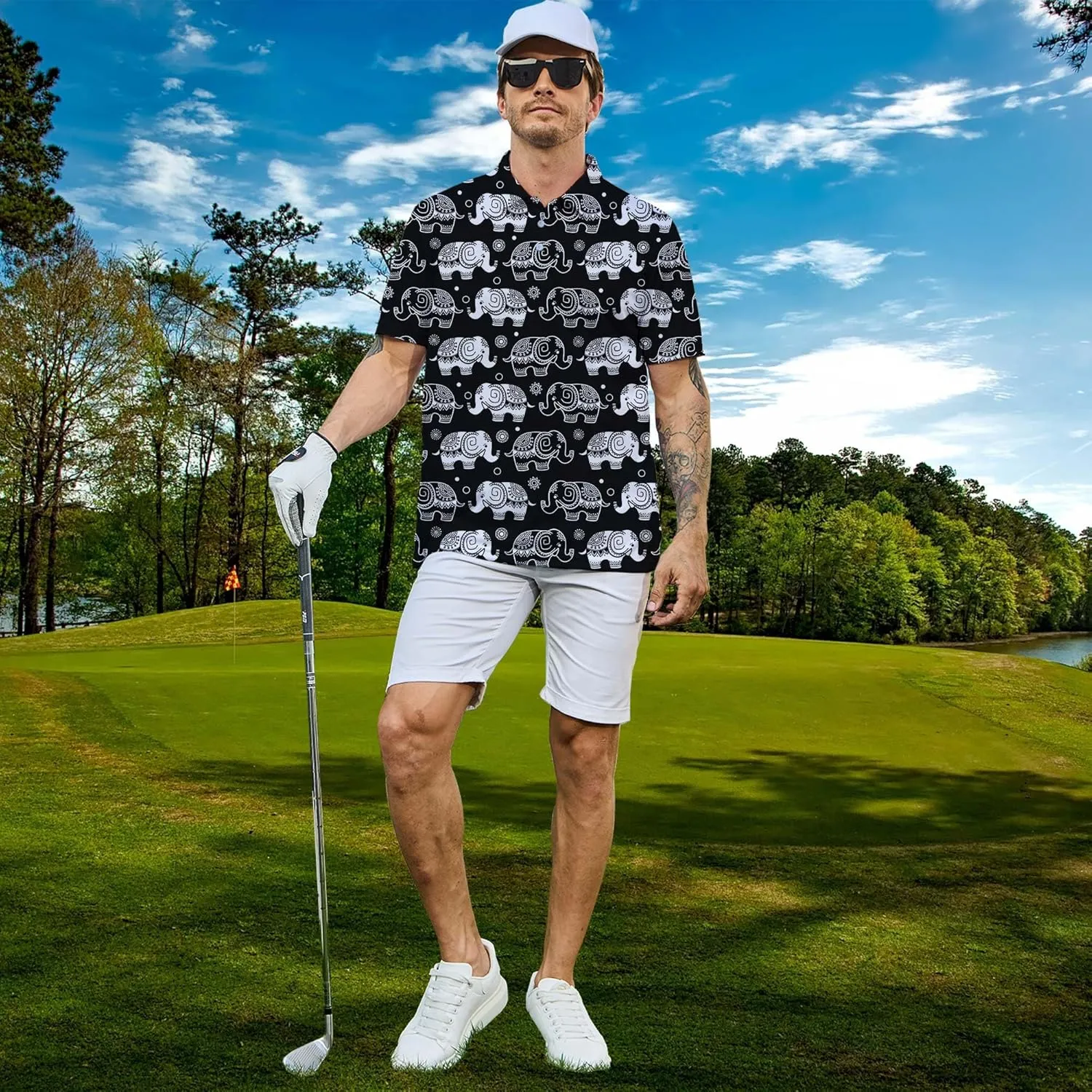 Men's Polo Shirts Short Sleeve Golf Polo Shirts Collared Tennis T-Shirt Golf Shirts for Men