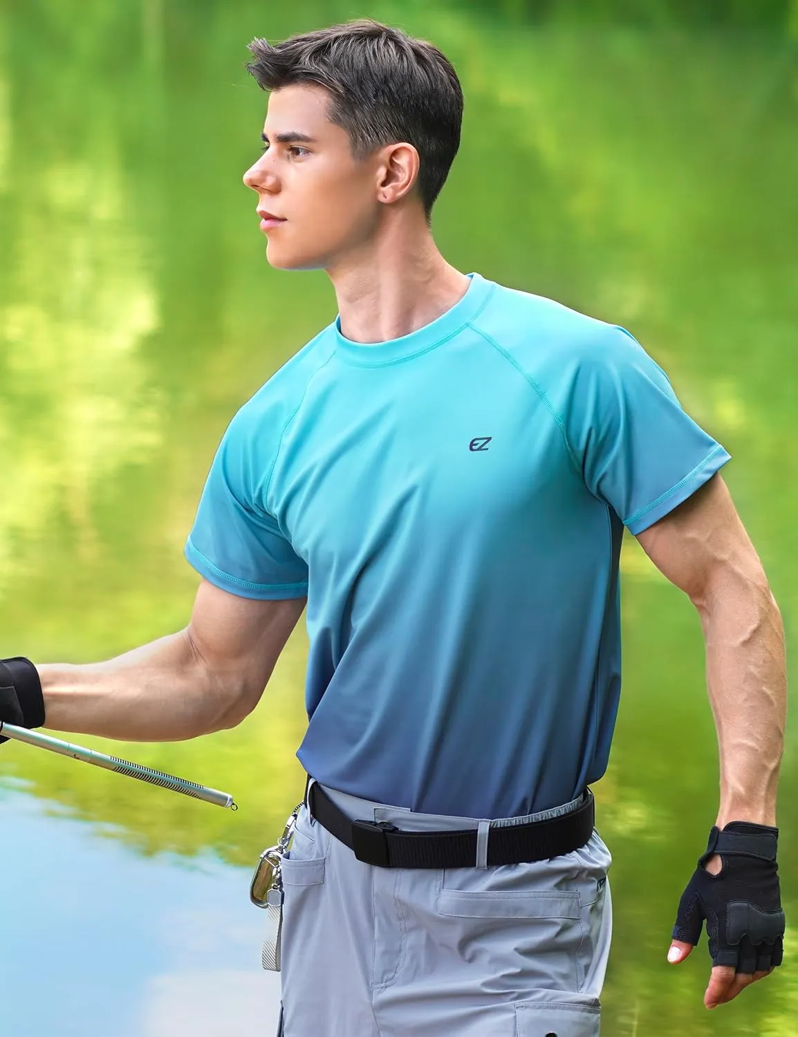 Men's Rash Guard Swim Shirts Summer UPF 50  UV Sun Protection Quick Dry Beach Fishing Water Shirts T Shirts for Men