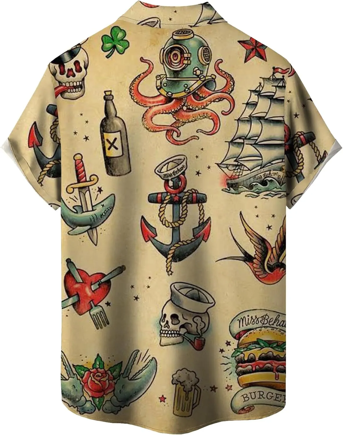 Mens Short Sleeve Button Down Shirts Casual Printed Button Up Shirts Hawaiian