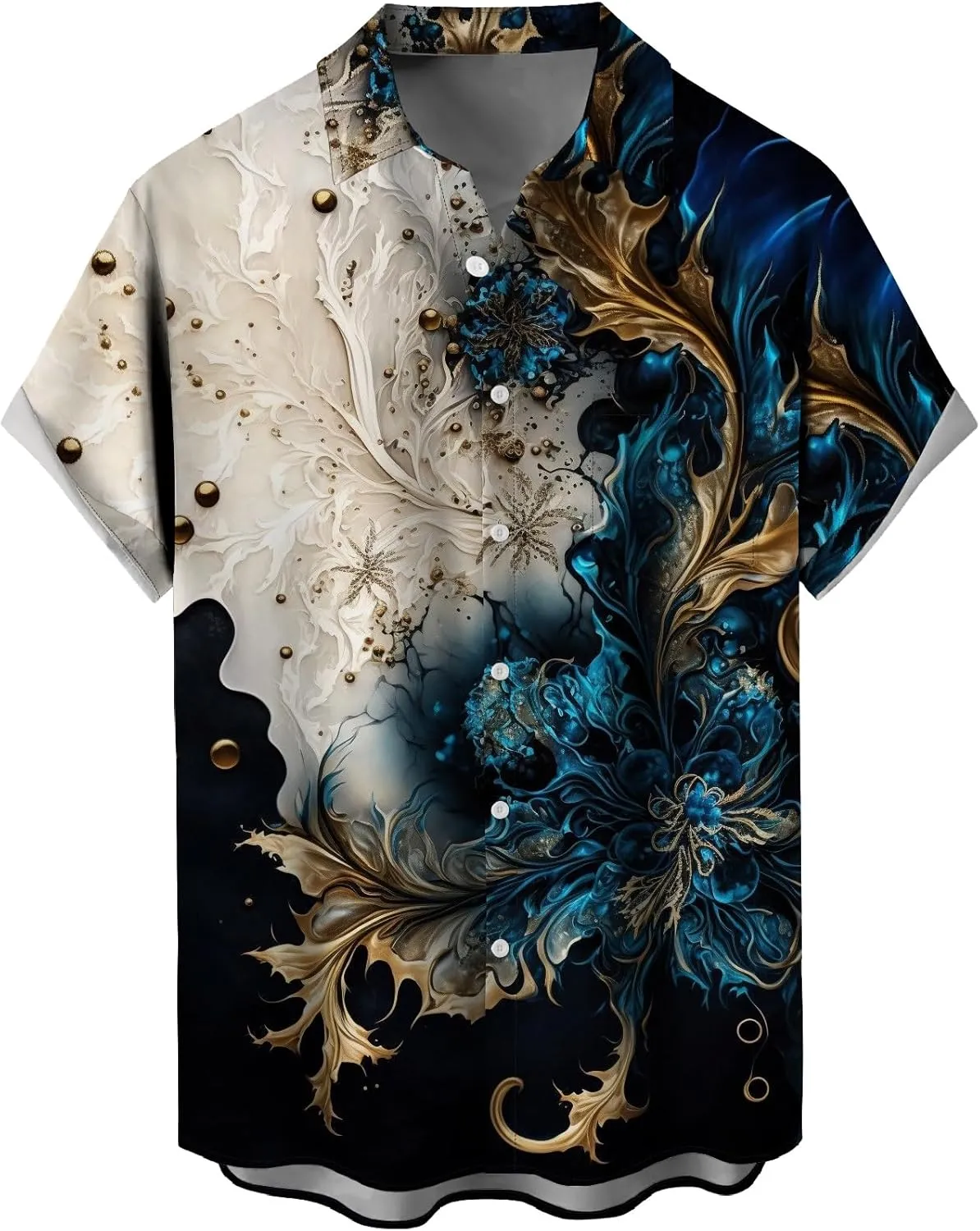 Mens Short Sleeve Button Down Shirts Casual Printed Button Up Shirts Hawaiian