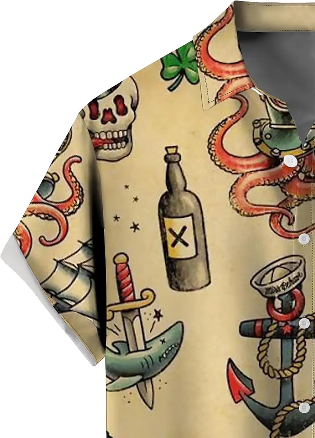 Mens Short Sleeve Button Down Shirts Casual Printed Button Up Shirts Hawaiian