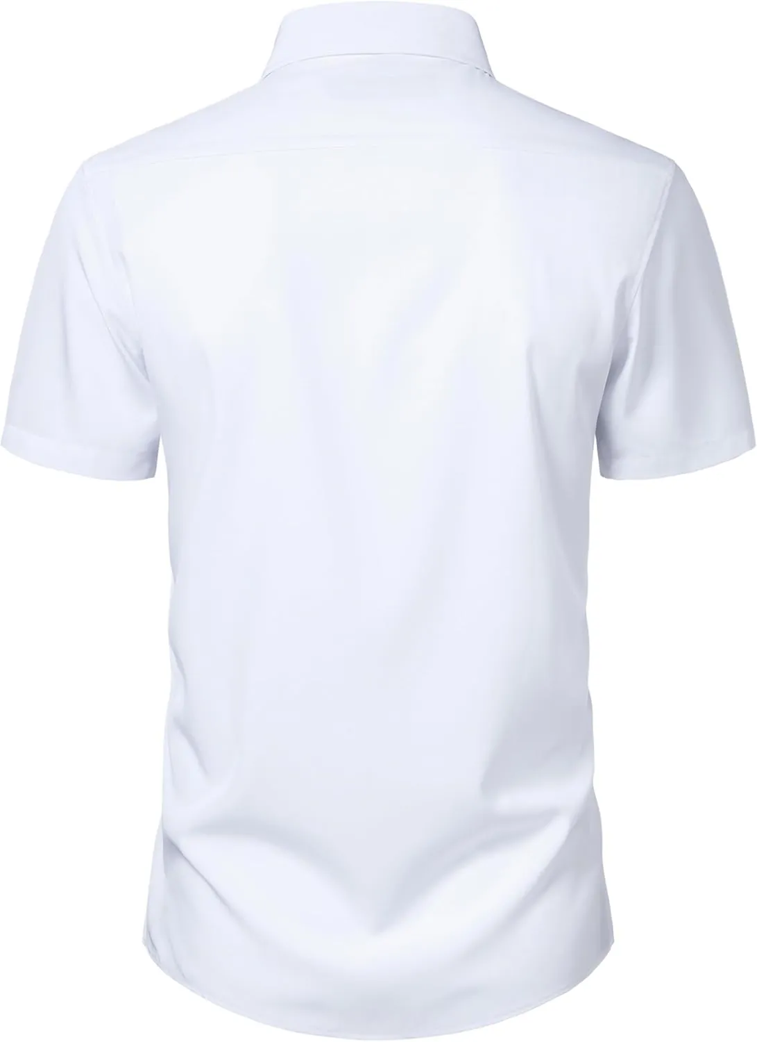 Mens Short Sleeve Dress Shirts Stretch Button Down Wrinkle Free Casual Solid Formal Shirt for Summer Business Wedding