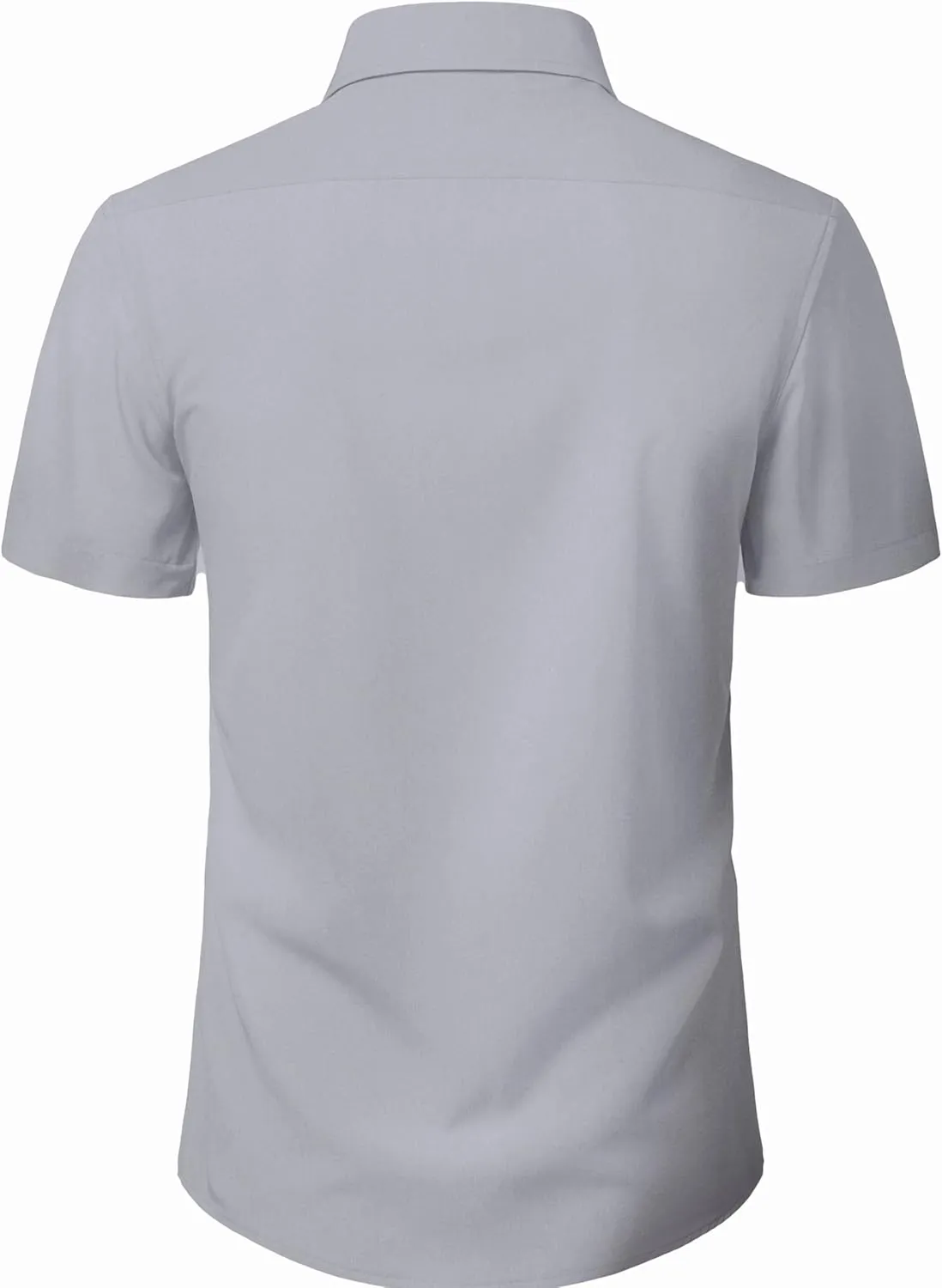 Mens Short Sleeve Dress Shirts Stretch Button Down Wrinkle Free Casual Solid Formal Shirt for Summer Business Wedding