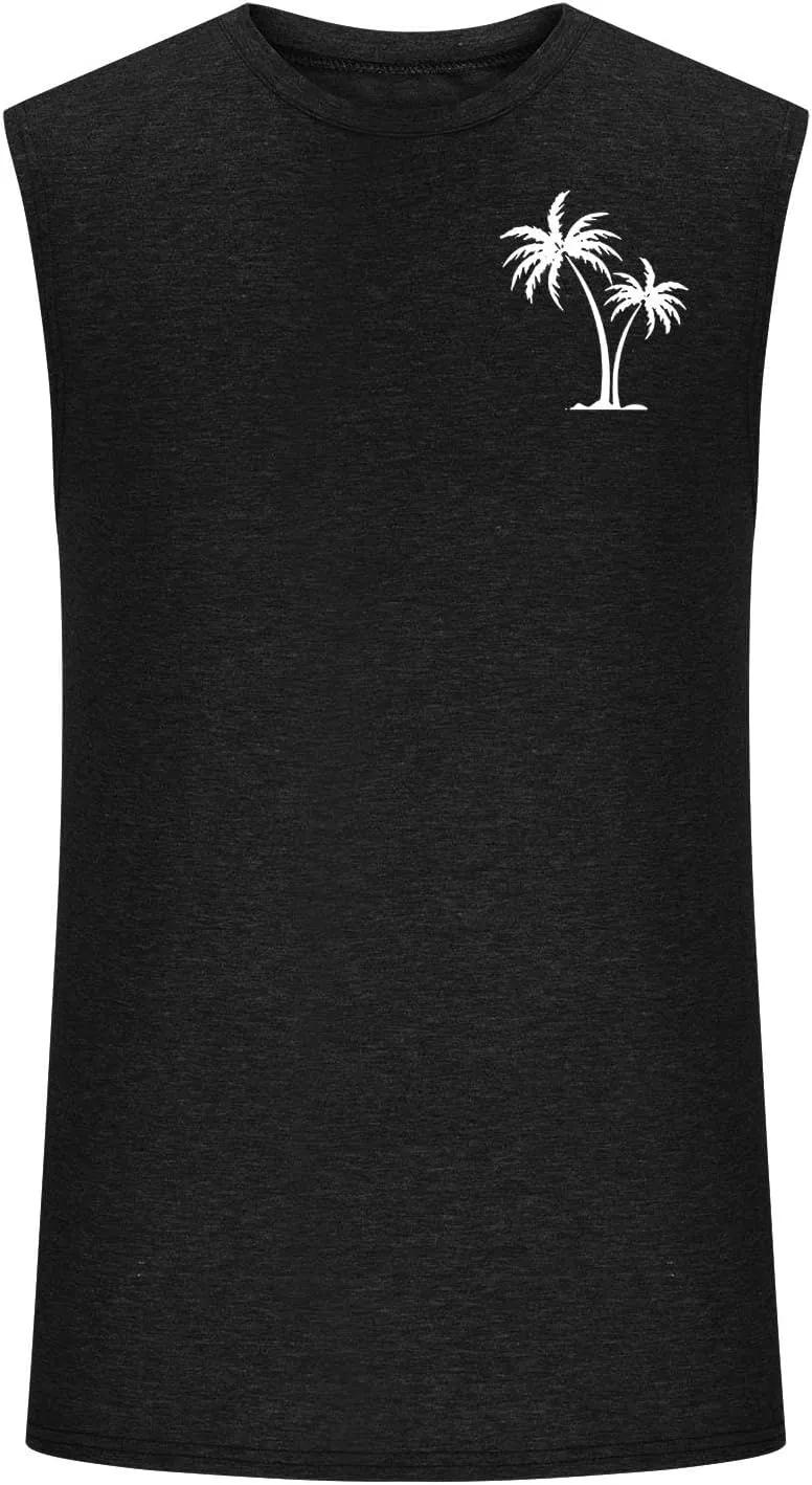 Men's Sleeveless Workout Swim Shirt Quick Dry Athletic Running Gym Muscle Beach Tank Top Cut Off Undershirts Vest