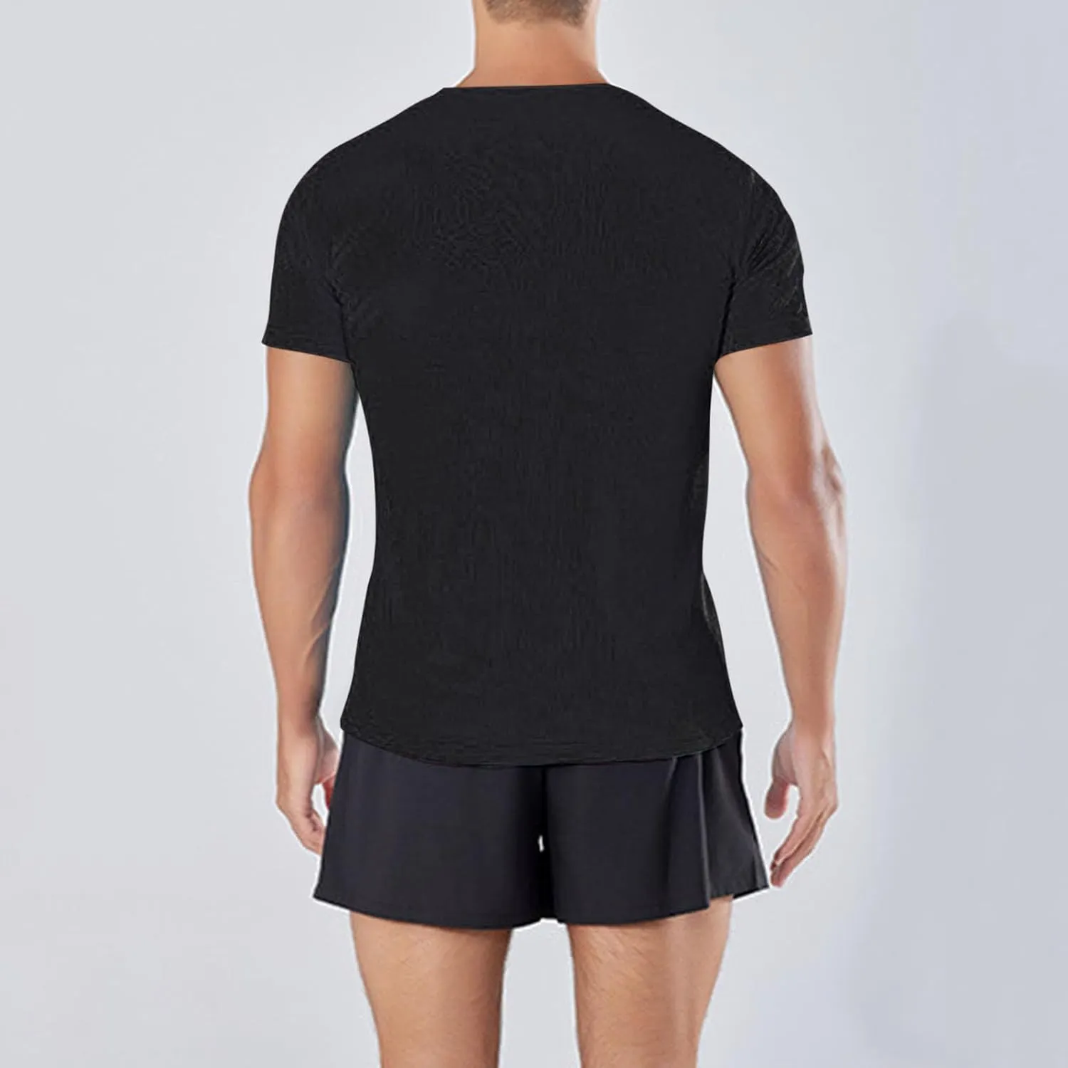 Men's Summer T-Shirts Casual Gym Moisture Wicking Shirts Stretch Quick Dry Workout Tshirts Hiking Athletic Shirt