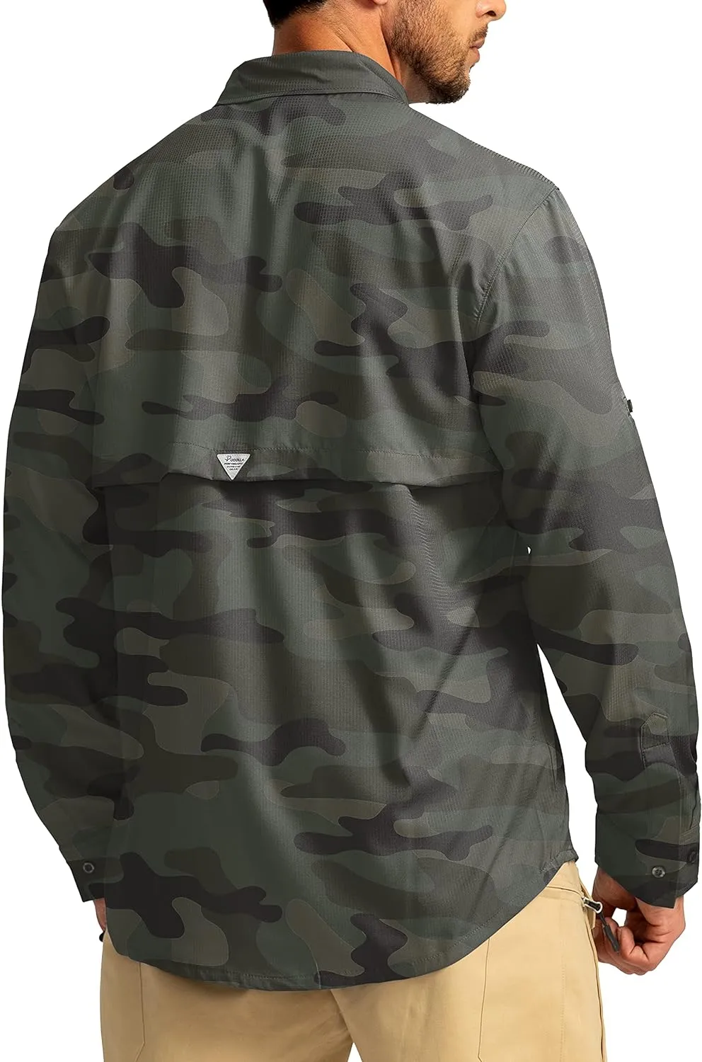 Men's Sun Protection Fishing Shirts Long Sleeve Travel Work Shirts for Men UPF50  Button Down Shirts with Zipper Pockets