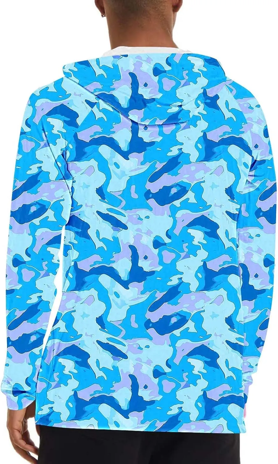 Men's Sun Protection Hoodie Shirt UPF 50  Long Sleeve Rash Guard Outdoor Fishing Lightweight Camo Quick Dry UV Shirts
