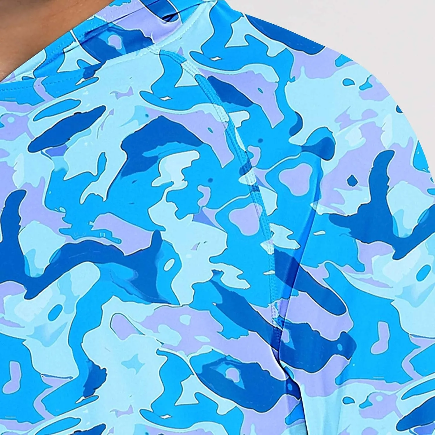 Men's Sun Protection Hoodie Shirt UPF 50  Long Sleeve Rash Guard Outdoor Fishing Lightweight Camo Quick Dry UV Shirts