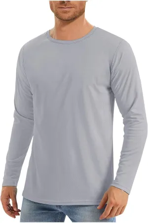 Men's Sun Protection Shirts UPF 50  Long Sleeve Fishing Shirts Quick Dry Breathable Running Athletic Workout Tops