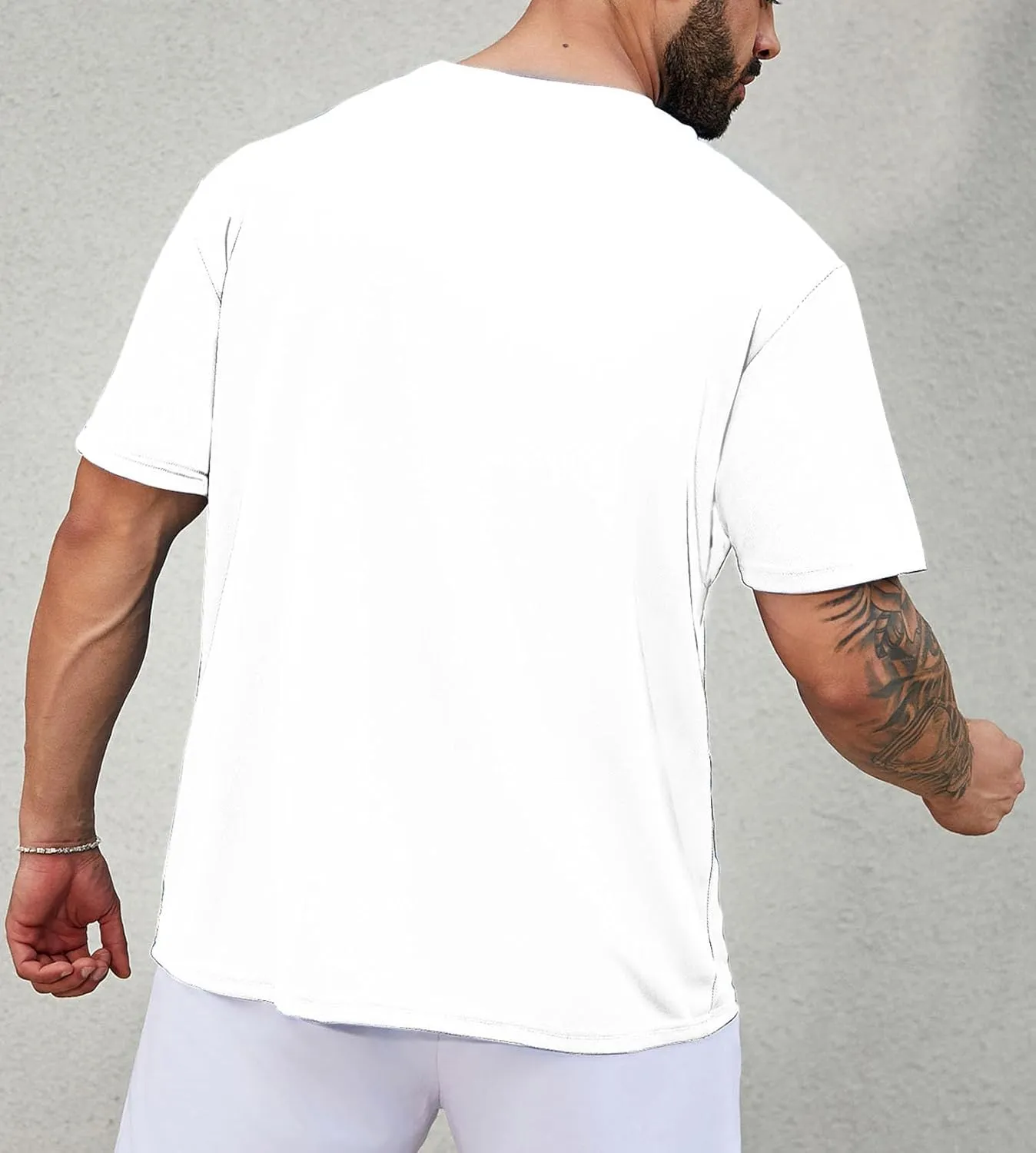 Men's Workout Running Shirts Crew Neck Short Sleeve T-Shirts Athletic Quick Dry Gym Shirts 5 Pack