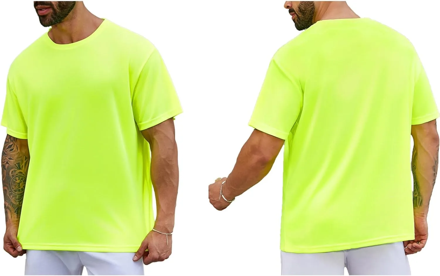 Men's Workout Running Shirts Crew Neck Short Sleeve T-Shirts Athletic Quick Dry Gym Shirts 5 Pack