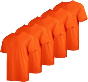 Men's Workout Running Shirts Crew Neck Short Sleeve T-Shirts Athletic Quick Dry Gym Shirts 5 Pack