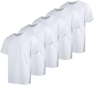 Men's Workout Running Shirts Crew Neck Short Sleeve T-Shirts Athletic Quick Dry Gym Shirts 5 Pack