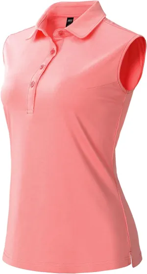 MIER Women's Sleeveless Golf Polo Shirts Athletic Tennis Collared Tank Tops, Quick Dry, UPF 50 