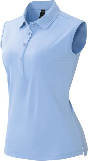 MIER Women's Sleeveless Golf Polo Shirts Athletic Tennis Collared Tank Tops, Quick Dry, UPF 50 