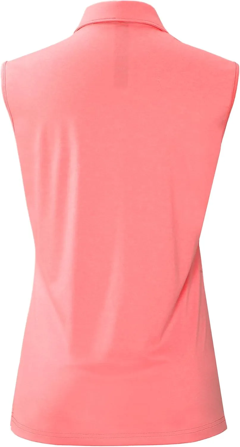 MIER Women's Sleeveless Golf Polo Shirts Athletic Tennis Collared Tank Tops, Quick Dry, UPF 50 