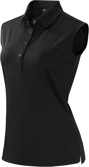 MIER Women's Sleeveless Golf Polo Shirts Athletic Tennis Collared Tank Tops, Quick Dry, UPF 50 