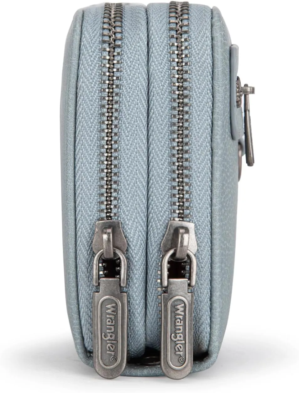 Montana West X Wrangler Large Capacity Women Wristlet Dual Zipper Wallet with Id Window and Smooth Metal Zipper