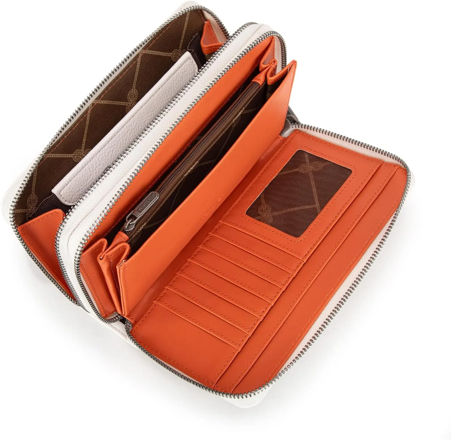 Montana West X Wrangler Large Capacity Women Wristlet Dual Zipper Wallet with Id Window and Smooth Metal Zipper