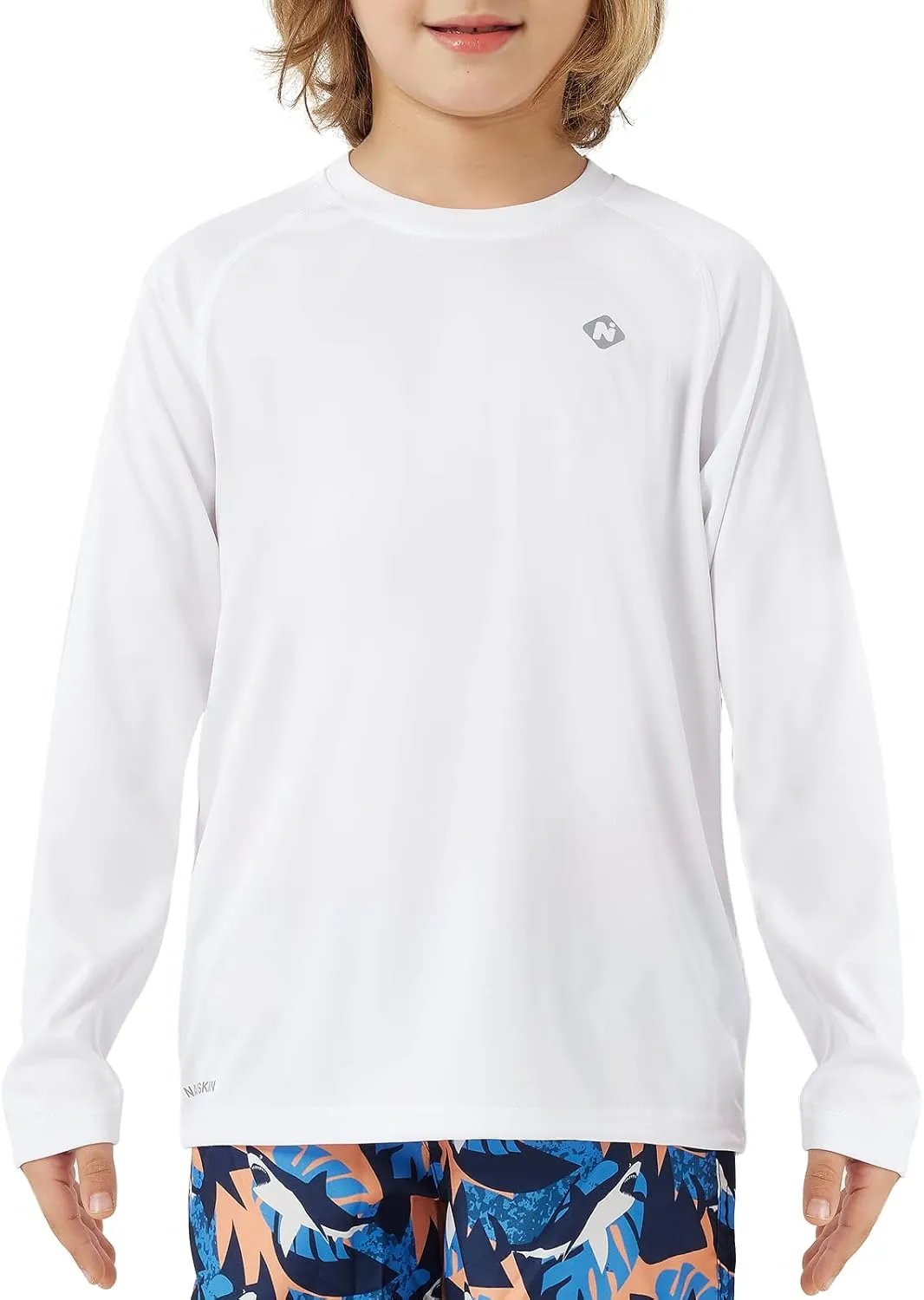 NAVISKIN Boy's UPF 50  Long Sleeve Shirts Rash Guard Swim Shirts Youth Lightweight Quick Dry Hiking Shirts
