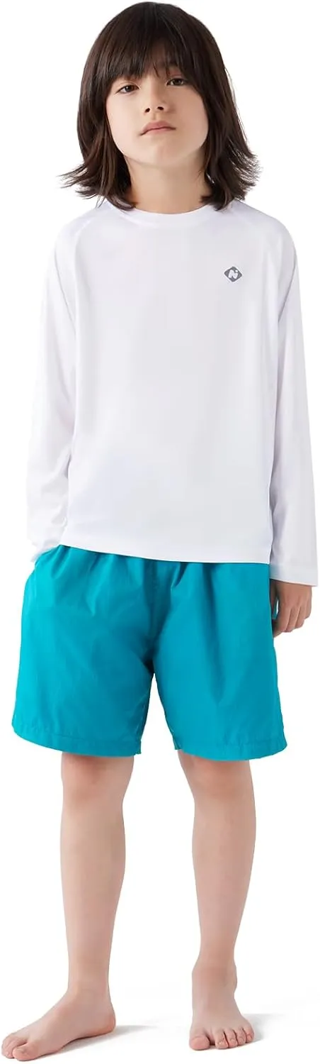 NAVISKIN Boy's UPF 50  Long Sleeve Shirts Rash Guard Swim Shirts Youth Lightweight Quick Dry Hiking Shirts