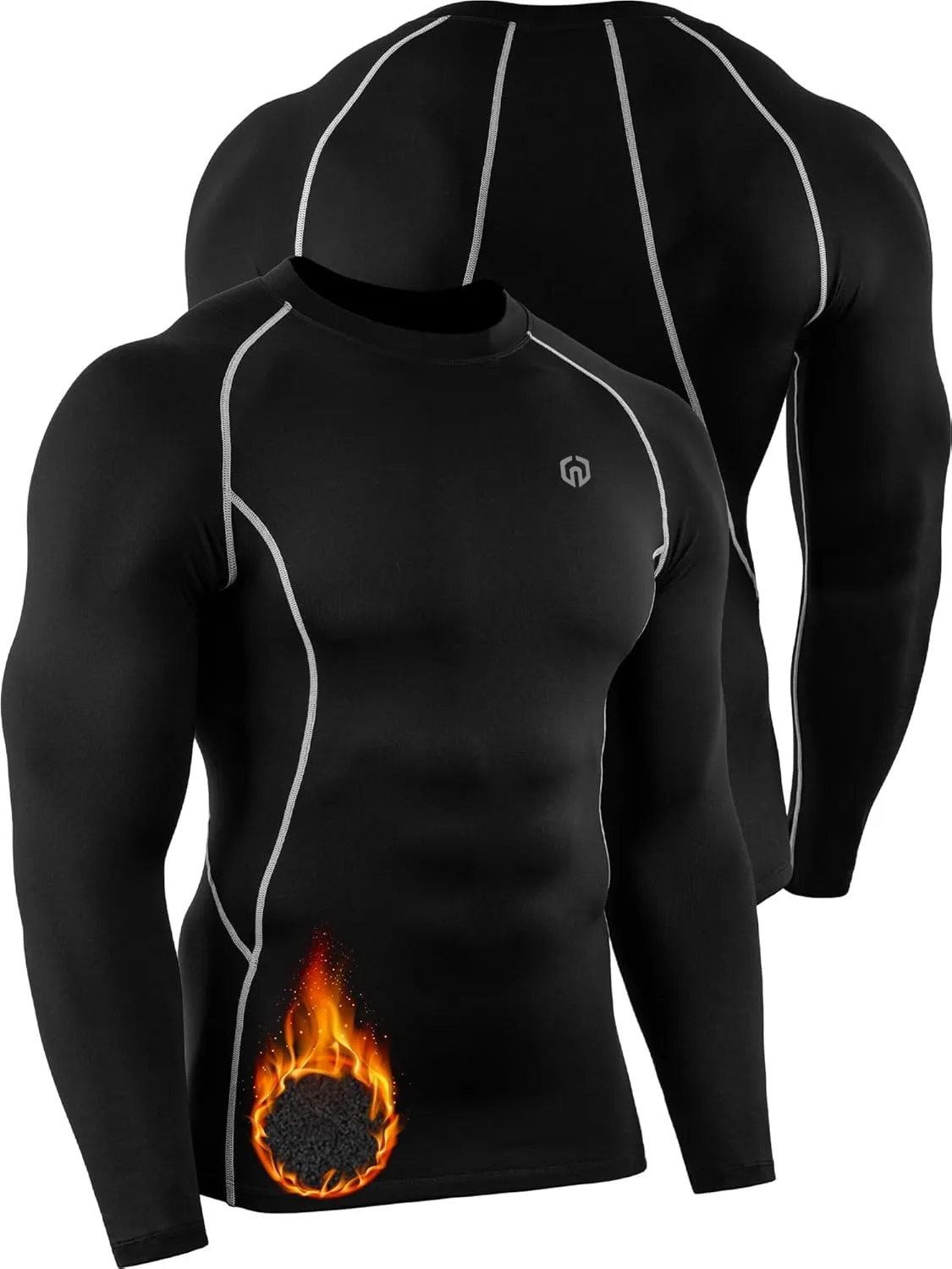 NELEUS Men's 3 Pack Dry Fit Long Sleeve Compression Shirts Workout Running Shirts