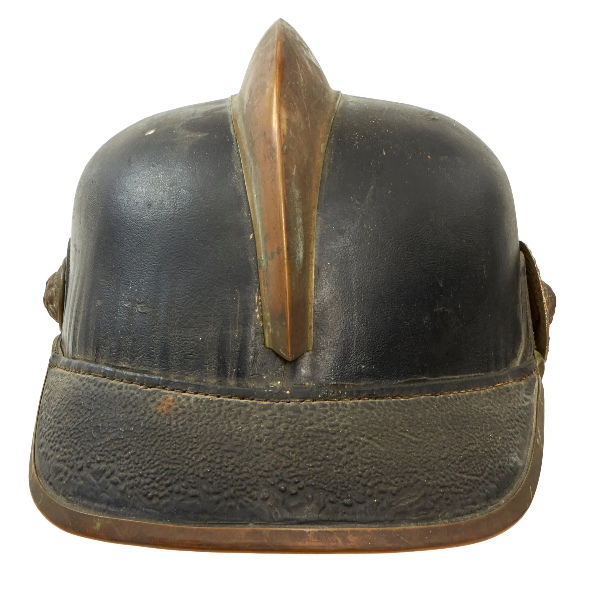 Original Imperial German Pre WWI Dornheim Fire Brigade Leather Pickelhaube Helmet