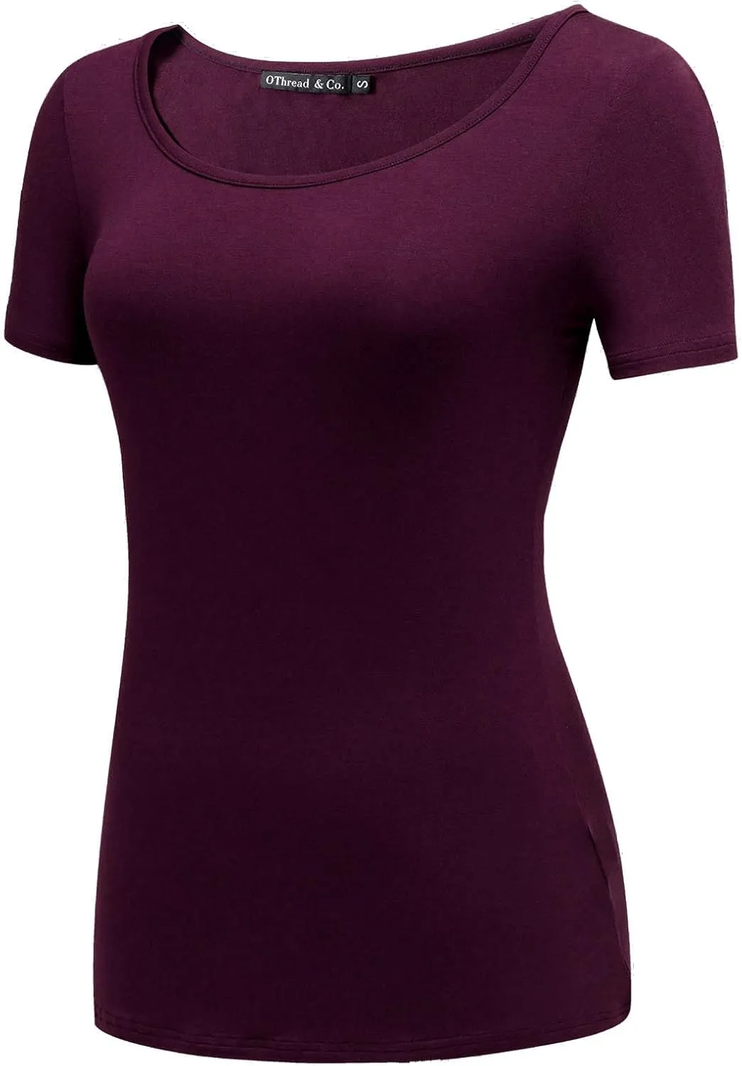 OThread & Co. Women's Short Sleeve T-Shirt Scoop Neck Basic Layer Stretchy Shirts