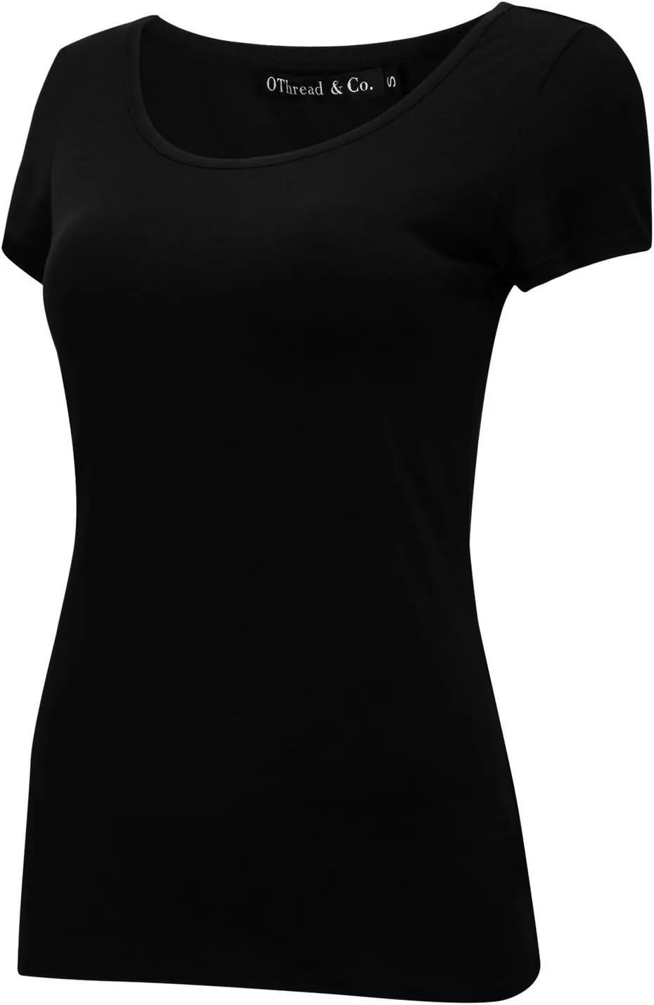 OThread & Co. Women's Short Sleeve T-Shirt Scoop Neck Basic Layer Stretchy Shirts