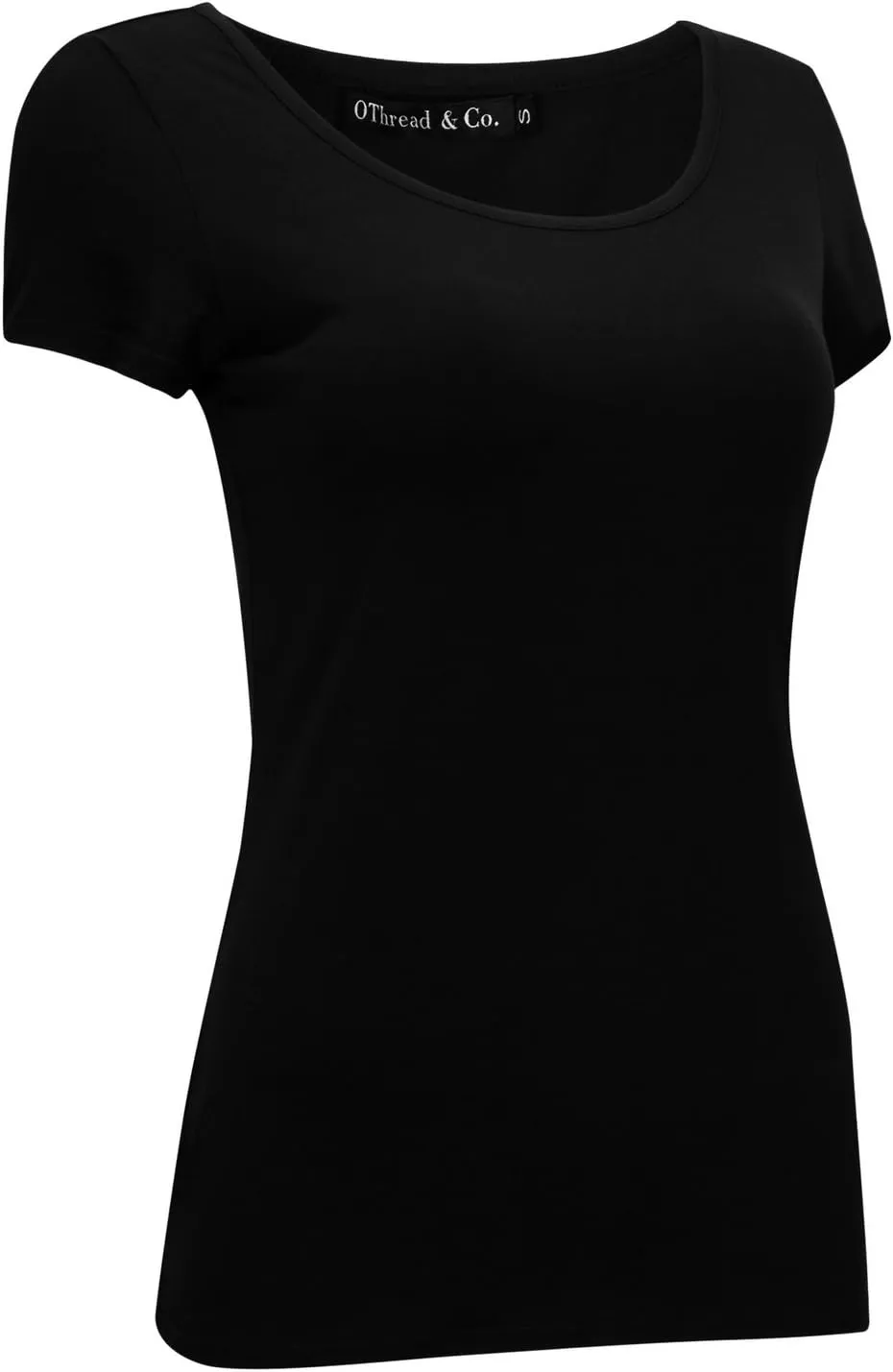OThread & Co. Women's Short Sleeve T-Shirt Scoop Neck Basic Layer Stretchy Shirts