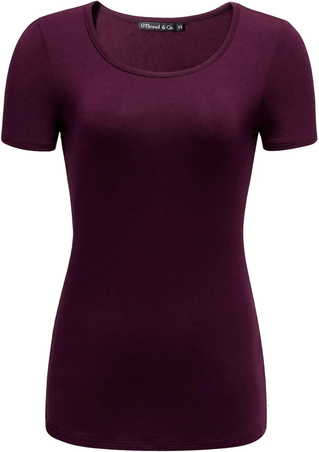 OThread & Co. Women's Short Sleeve T-Shirt Scoop Neck Basic Layer Stretchy Shirts