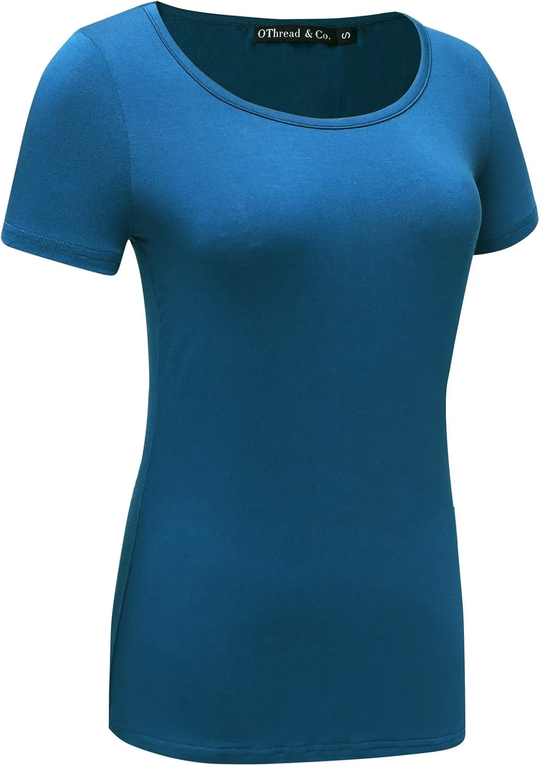 OThread & Co. Women's Short Sleeve T-Shirt Scoop Neck Basic Layer Stretchy Shirts